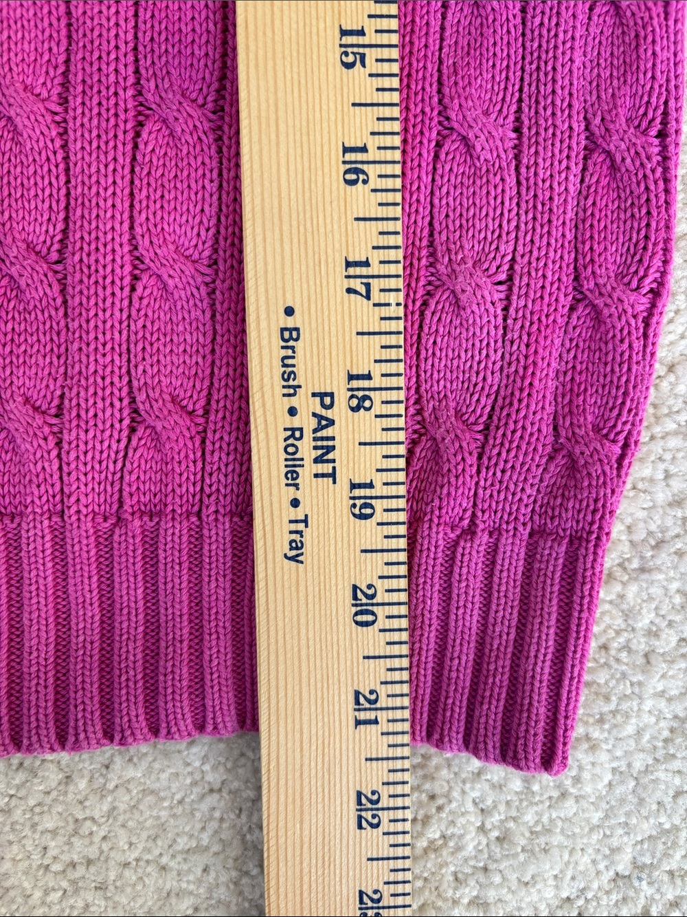 Vintage Ralph Lauren Cable Knit Cotton Sweater Fuchsia Purple Preppy Women’s S - Picture 8 of 9